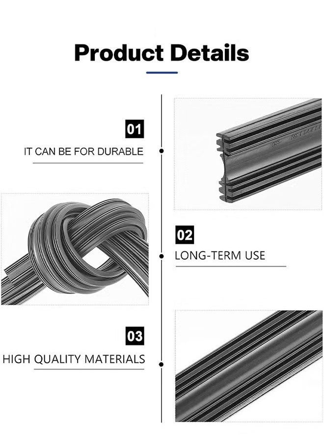 Realfrog 10PCS Car Windshield Wiper Blade Strips, DIY Silicone Car Frameless Window Boneless Replacement Refills, Auto Adjustable Insert Rubber Wiper Blade Refills, Universal for SUV Truck Van - Image 4